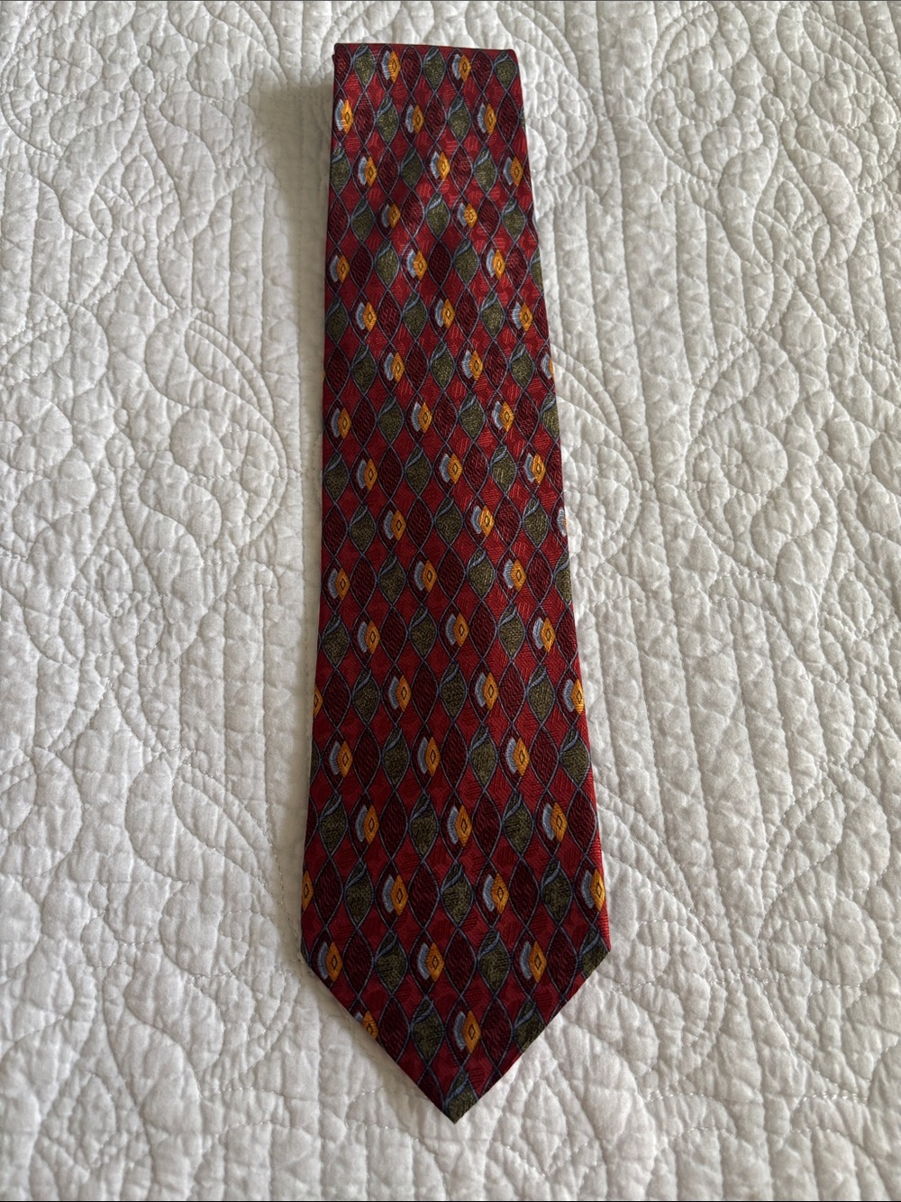 Ermenegildo Zegna Multicolor Geometric Silk Tie Made in Italy